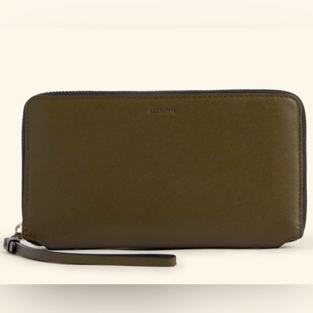 AllSaints Fetch Leather Wristlet